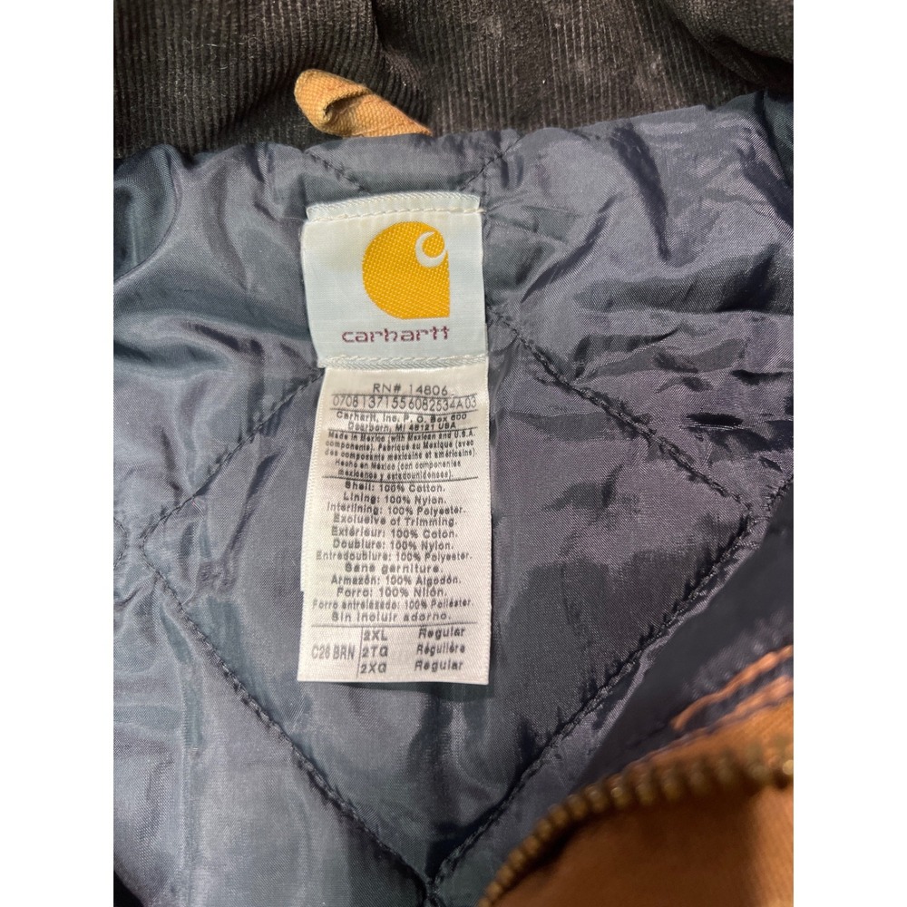 Carhartt Mens 2XL Brown Duck Chore Coat Jacket Quilted Lined Workwear - Picture 3 of 16